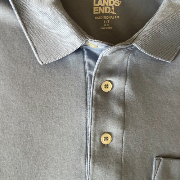 Lands' End Traditional Fit Long Sleeve Polo Men's LT - Picture 6 of 7